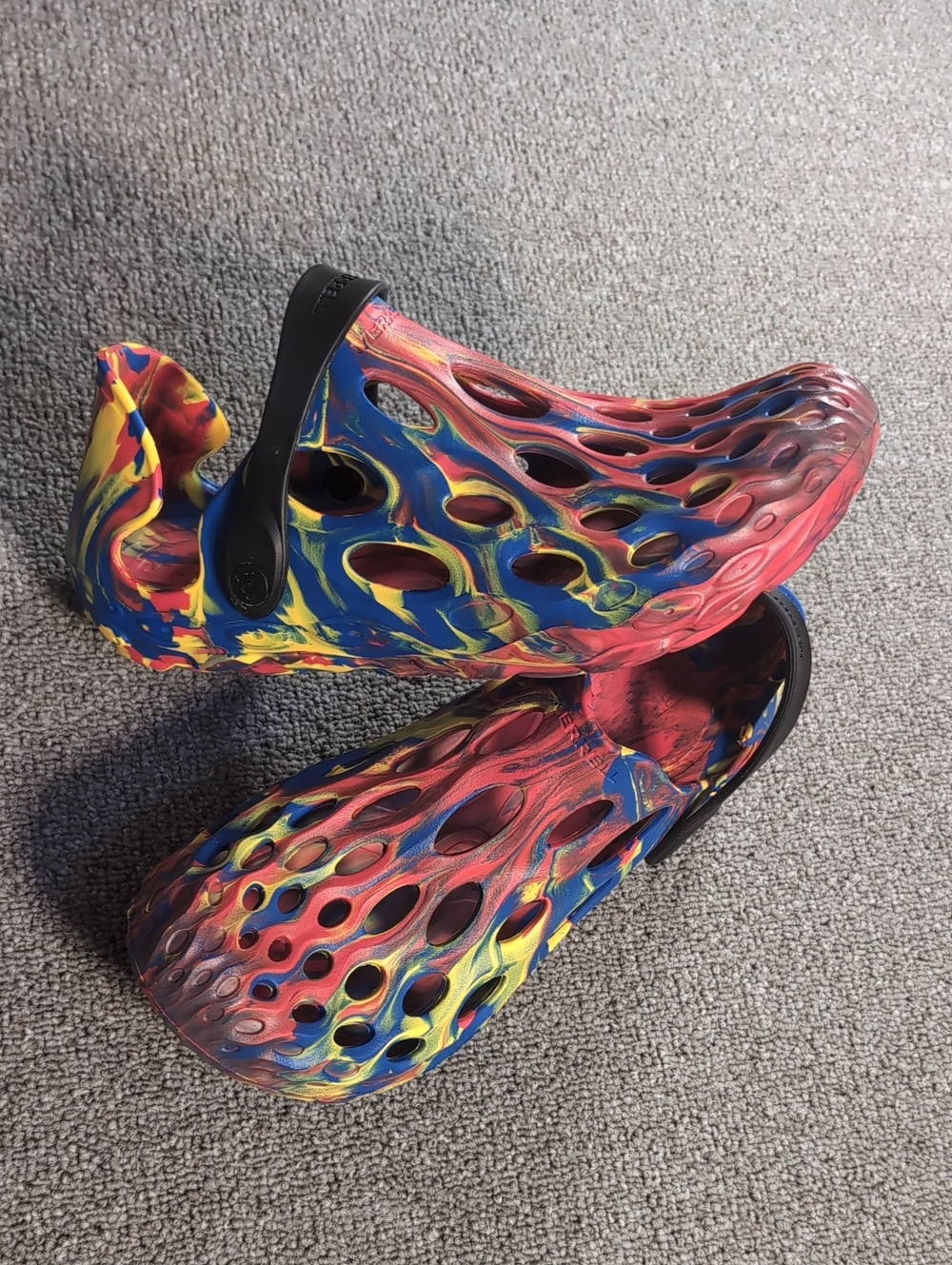 Merrell Hydro Moc Water Shoes Tie Die Multicolor Candle Wax EUC Unisex Size 10